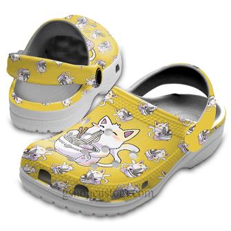 Anime Cat Cute Shoes Clogs Funny - Manga Cat Noodle Japan Custom Shoes Clogs - Monsterry