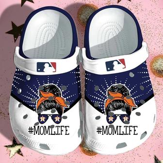 Astros Mom Life Gift For Fan Rubber Clog Shoescrocband Clogs | Favorety