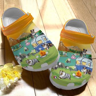 Australian Shepherd Shoes - Camping With My Babies Clog Gift - Monsterry AU