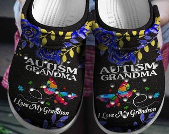 Autism Awareness Autism Grandma I Love My Grandson Crocband Clog Shoes For Men Women - Monsterry AU