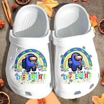 Autism Awareness Day Among Its Ok To Be A Different Puzzle Pieces Crocband Clog Shoes - Monsterry