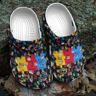 Autism Awareness Day Autism Puzzle Chemical Periodic Table Crocband Clog Shoes - Monsterry AU