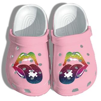 Autism Awareness Day Sexy Lips Puzzle Piece Crocband Clog Shoes - Monsterry CA