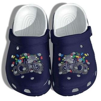 Autism Awareness Day Tractor Autism Puzzle Pieces Crocband Clog Shoes - Monsterry AU