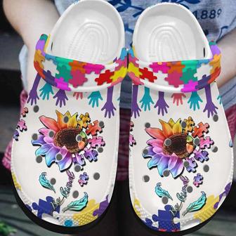 Autism Awareness Sunflower Be Kind Crocband Clog Shoes For Men Women - Monsterry