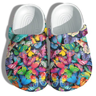Autism Butterfly Colorful Shoes - Magical Butterfly Girl Lover Shoes Clog Clogs Gifts For Women Daughter - Monsterry