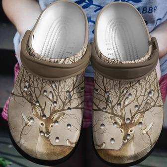 Autumn Tree Horn Deer Clog Shoes Birthday Gifts For Male Female - Monsterry UK
