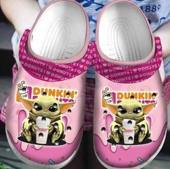 Baby Yoda Hug Dunkin Donuts Clog Shoes | Favorety AU