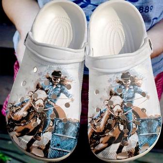 Barrel Racing Girl In Speed Classic Clogs Shoes - Monsterry AU