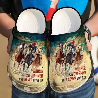 Barrel Racing Never Give Up Classic Clogs Shoes - Monsterry UK