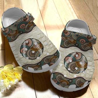 Baseball Ball Hippie Shoes Clogs For Hippie Girl - Peace Baseball Custom Shoes Clogs - Monsterry DE