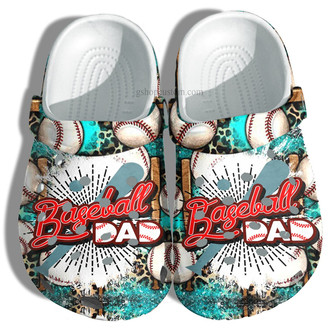 Baseball Dad Clog Shoes Gift Grandpa Father Day- Baseball Men Vintage Shoes Customize - Monsterry