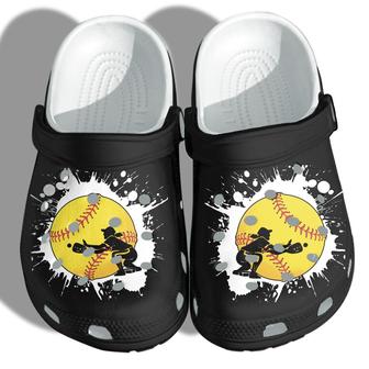 Baseball Girl Custom Shoes Clogs For Women - Baseball Sports Beach Shoes Clogs - Monsterry CA
