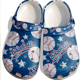 Baseball In Sky Shoes Clogs For Batter-Funny Baseball League Custom Shoes Clogs - Monsterry DE