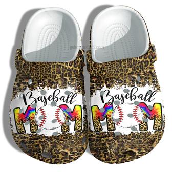 Baseball Mom Hippie Leopard Skin Shoes For Wife Mom Grandma - Baseball Mom Leopard Shoes Croc Clogs - Monsterry CA