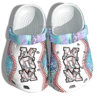 Baseball Mom Hippie Twinkle Croc Shoes Gift Mama- Baseball Line Shoes Gift Mother Day - Monsterry AU