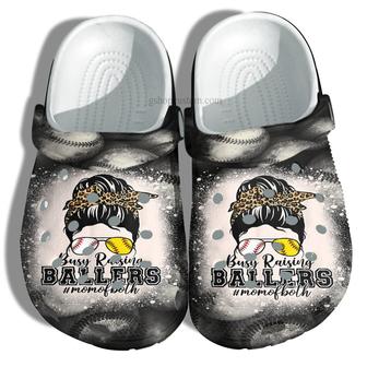 Baseball Mom Of Both Shoes For Mother Day - Baseball Mom Busy Raising Ballers Shoes Croc Clogs - Monsterry UK