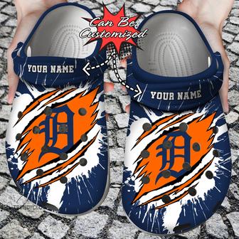 Baseball Personalized Dtigers Ripped Claw Clog Shoes - Monsterry AU