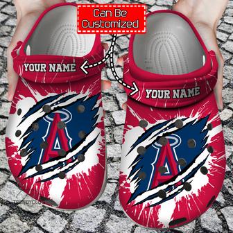 Baseball Personalized La Angels Ripped Claw Clog Shoes - Monsterry UK