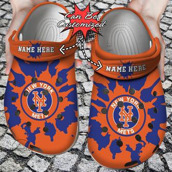 Baseball Personalized Ny Mets Color Splash Clog Shoes | Favorety CA