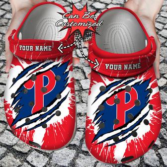 Baseball Personalized Pphillies Ripped Claw Clog Shoes - Monsterry