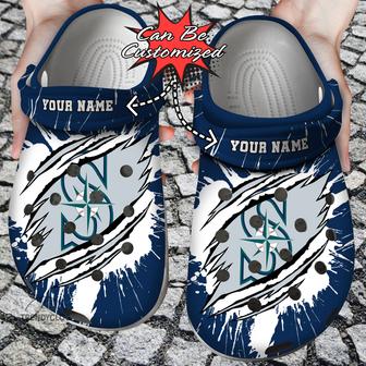 Baseball Personalized Smariners Ripped Claw Clog Shoes - Monsterry