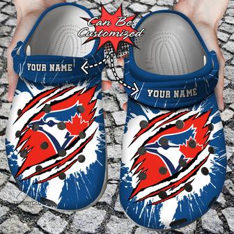 Baseball Personalized Tblue Jays Ripped Claw Clog Shoes - Monsterry