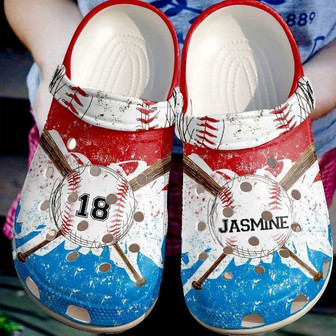 Baseball Personalized Watercolor Classic Clogs Shoes - Monsterry