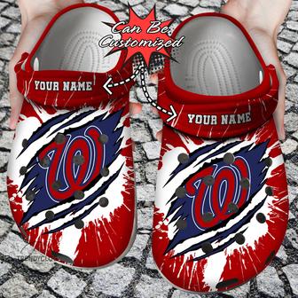 Baseball Personalized Wnationals Ripped Claw Clog Shoes - Monsterry