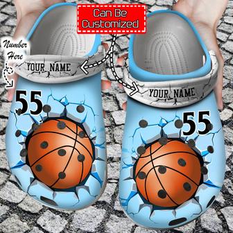Basketball Basketball Crack Personalized Name Number Clog Shoes - Monsterry