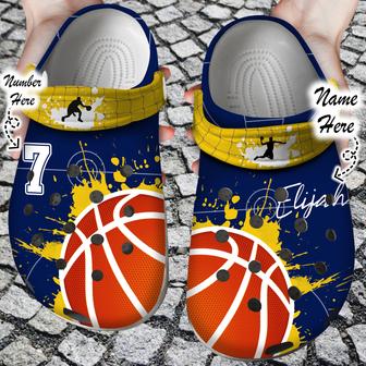 Basketball Basketball Passion Custom Name Number Clog Shoes - Monsterry