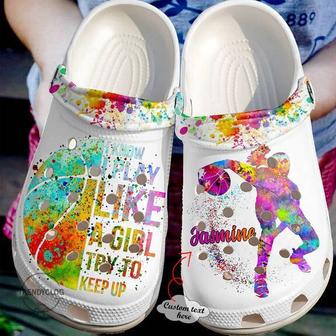 Basketball Basketball Personalized I Play Like A Girl Try To Keep Up Clog Shoes - Monsterry CA