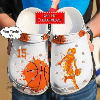 Basketball Basketball Personalized Passion White Clog Shoes - Monsterry