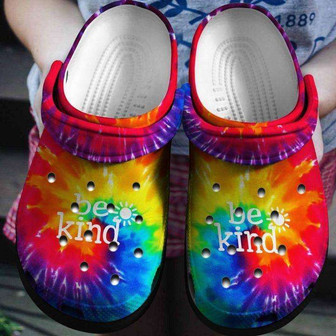 Be Kind Tie Dye Cool Crocband Clog Shoes - Monsterry