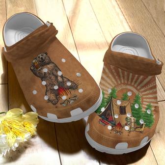 Bear Beer Camping Shoes - Peace Camping Clog Gift For Friends - Monsterry DE