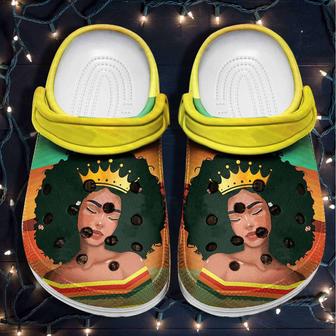 Beautiful Black Queen Africa Culture Black Hair Crocband Clog Shoes - Monsterry CA