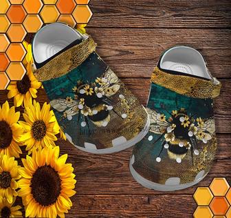 Bee Daisy Boho Twinkle Croc Shoes For Women- Bee Kind Hippie Daisy Sunflower Shoes Croc Clogs Gift Daughter - Monsterry