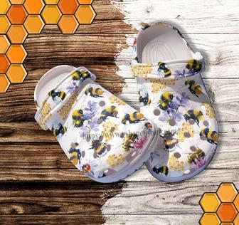 Bee Girl Flower Croc Shoes Gift Daughter- Bee Kind Art Shoes Croc Clogs - Monsterry DE