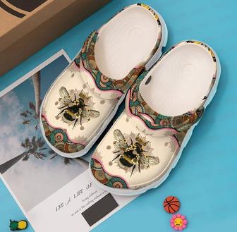 Bee Mandala Classic Clogs Shoes - Monsterry