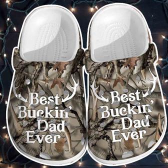 Best Buckin Dad Ever Croc Shoes Men - Deer Clog Gifts For Father Day Grandpa Son - Monsterry AU