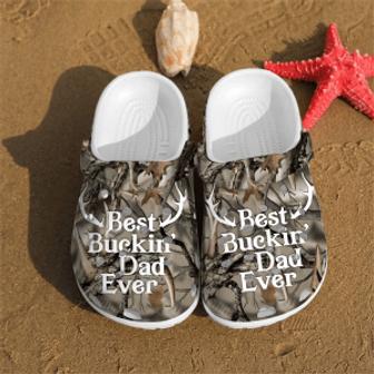Best Buckin Dad Ever Shoes Crocs Crocband Clogs Shoes For Men Women - Monsterry