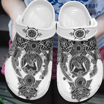 Best Wolf Art Shoes - Spider Compass Clog Gifts For Birthday - Monsterry