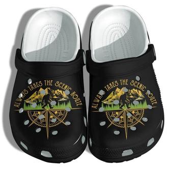 Bigfoot Camping Custom Shoes Clogs - Funny Camping Mountain Outdoor Shoes Clogs Gifts For Men Women - Monsterry DE