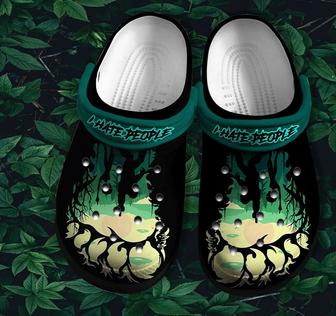 Bigfoot I Hate People Camping Shoes Gift Grandpa Father Day - Camper Bigfoot Jungle Green Shoes Croc Clogs - Monsterry UK