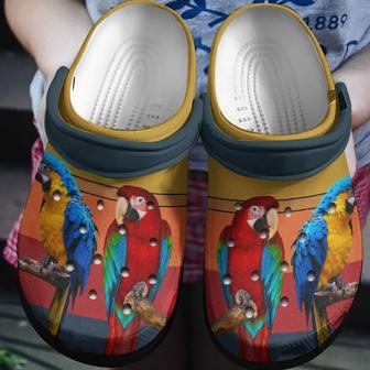 Birds Macow And Red Parrot Shoes - Couple Parrot Shoes Clog Birthday Gifts For Men Women - Monsterry UK