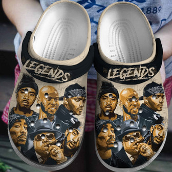 Black African American Hiphop Lengends Classic Clogs Shoes - Monsterry
