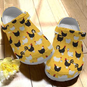 Black And White Chickens Croc Shoes - Fat Chickens Shoes Crocbland Clog Gifts For Man Woman - Monsterry CA