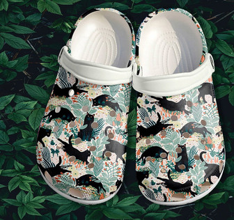 Black Cat Boho Tree Pattern Shoes Gift Women- Black Cat Girl Shoes Clog Clogs - Monsterry