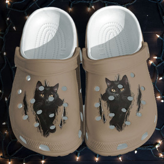 Black Cat Crocbland Clog Shoes Gifts For Cat Lover - Monsterry