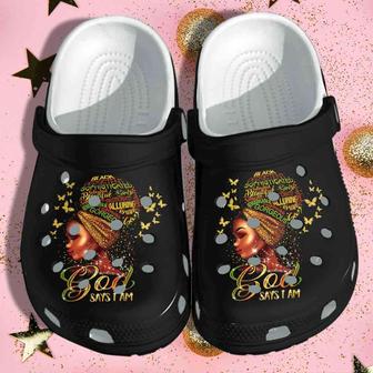 Black Girl Africa Culture God Says I Am Black Queen Crocband Clog Shoes - Monsterry